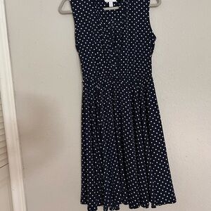 Charter Club Navy and White Polka Dot Dress